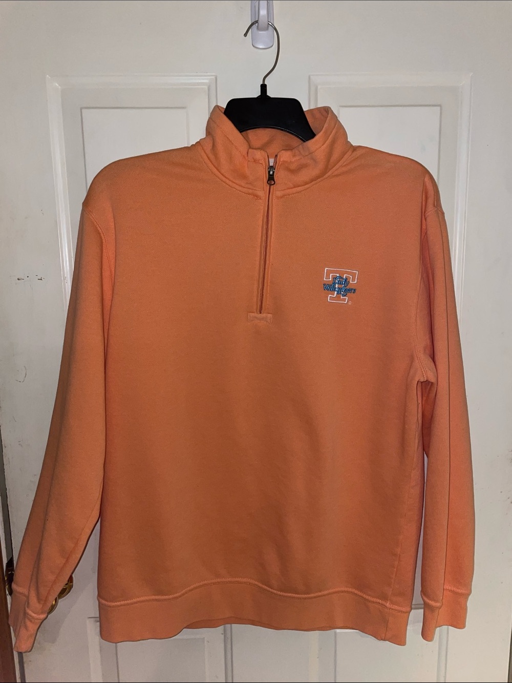Lady Vols Men's or women’s Orange Quarter-Zip Pullover Sweatshirt.